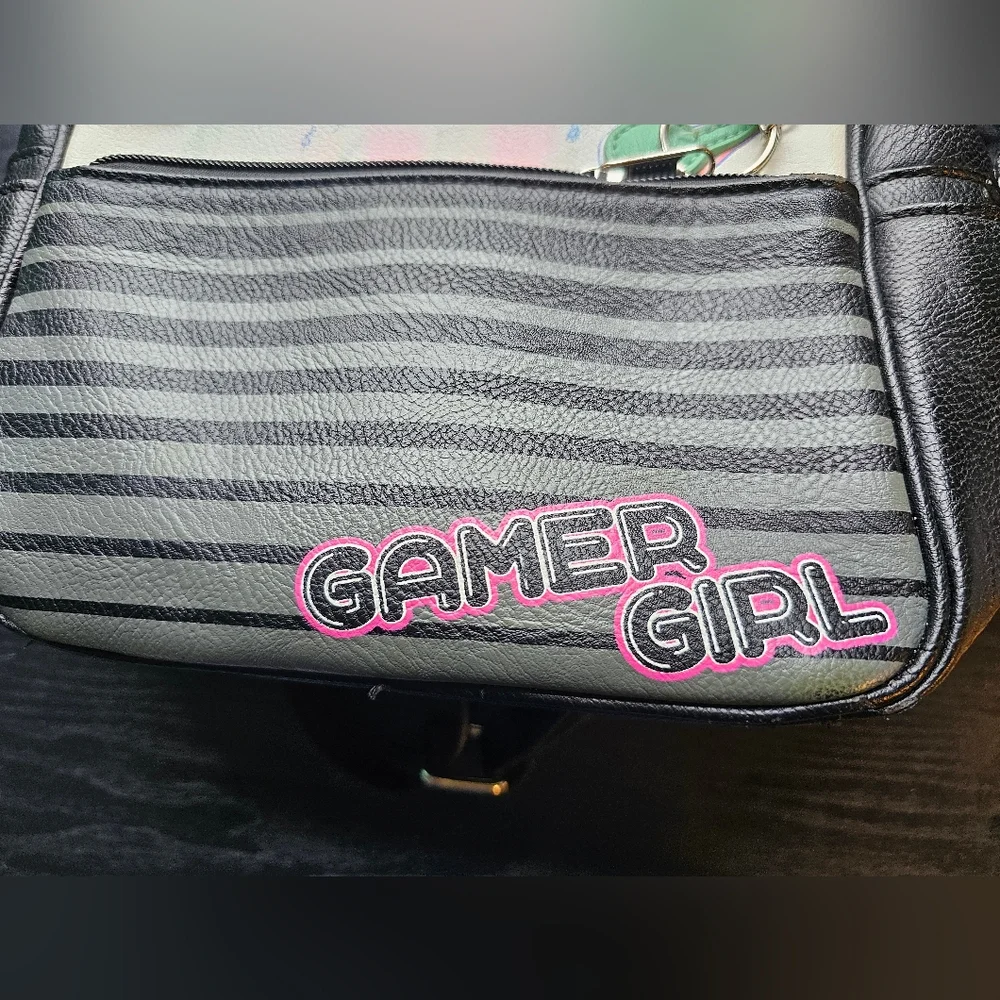 Loungefly Disney Minnie Gamer Girl Black Backpack OS
